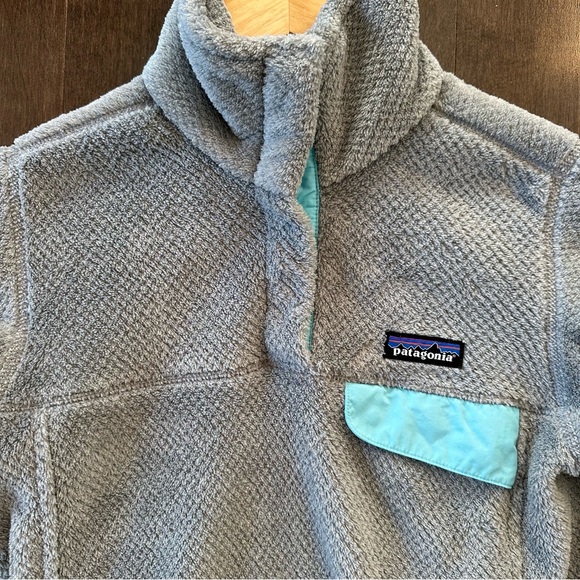 Patagonia Women's Re-Tool Snap-T Pullover Gray Teal Fleece Comfort XS - Picture 2 of 11